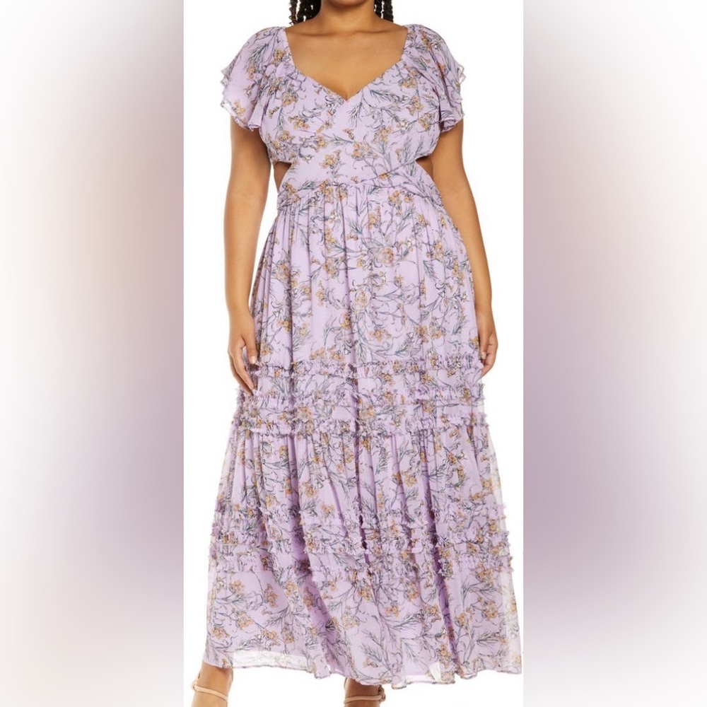 Chelsea28 Floral Print Chiffon Dress 3X